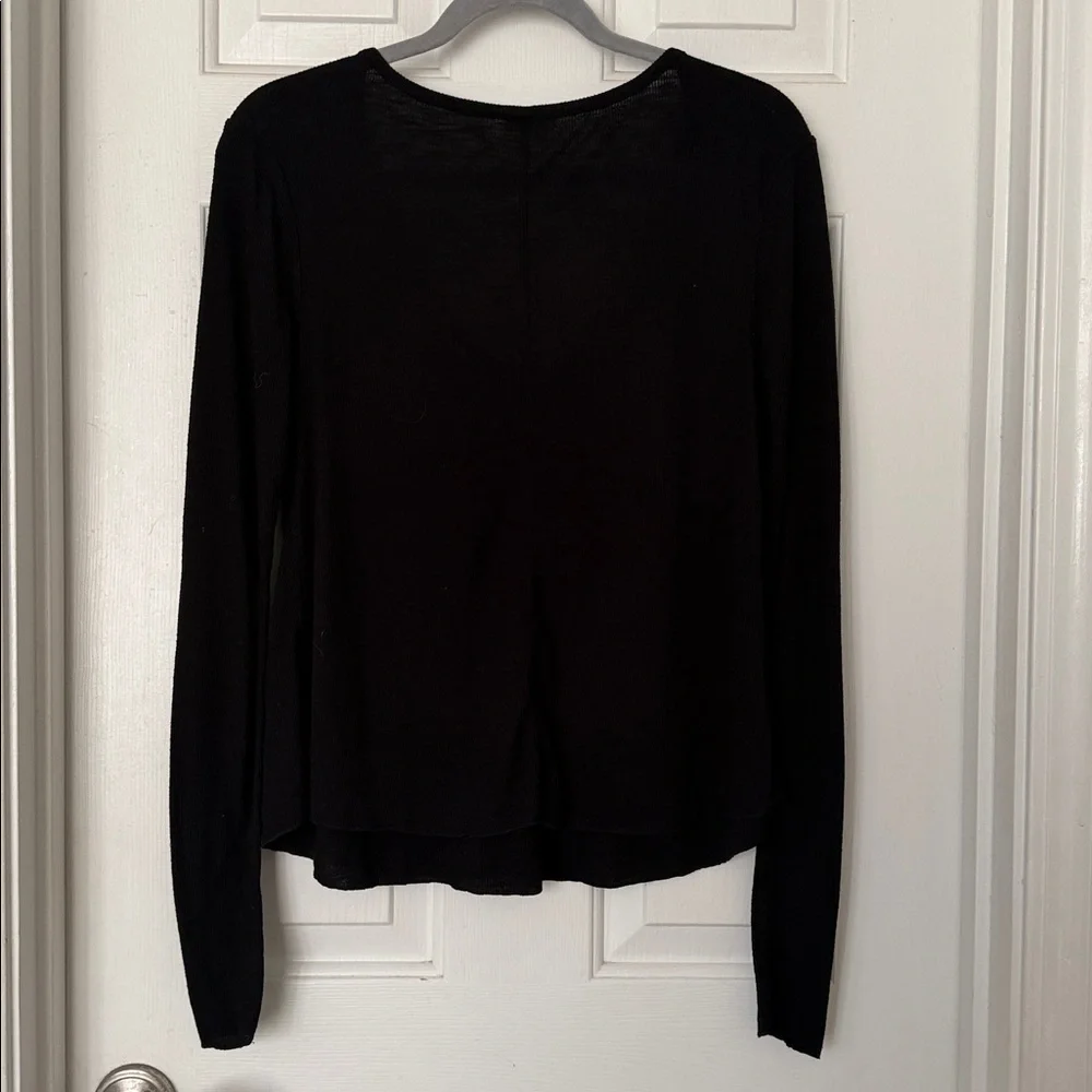 Free People intimately rock the boat Black V-Neck Long Sleeve Tee XS